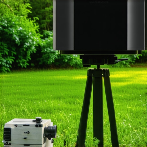 Weatherproof outdoor projector in backyard