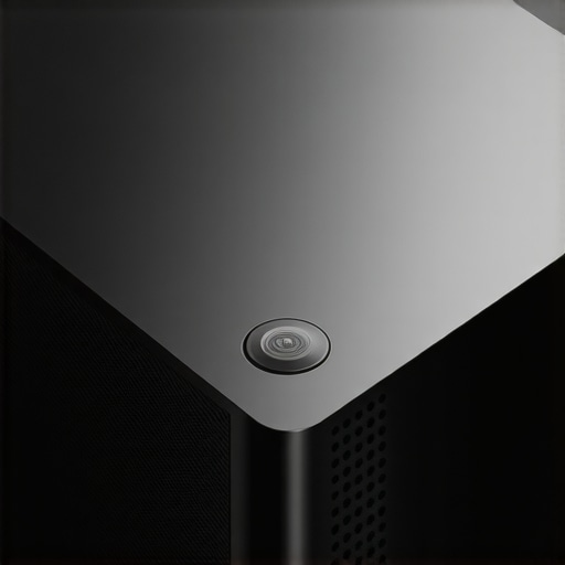 Close-up of a sleek laser projector showing its sturdy build and port layout.