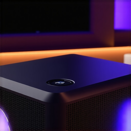 Close-up of a sleek 4K laser projector highlighting its build quality and design features.