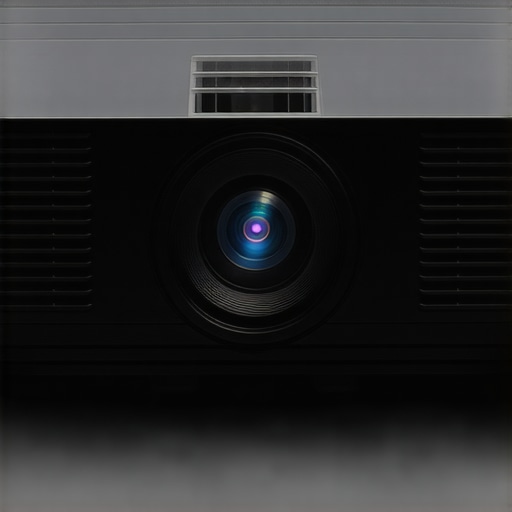 Close-up of a sleek 4K projector with visible controls and vents