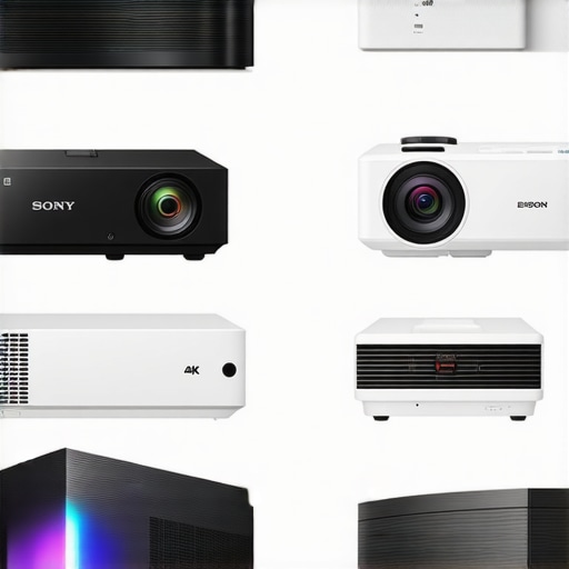 Comparison image of Sony, Epson, and Optoma projectors highlighting features and prices.