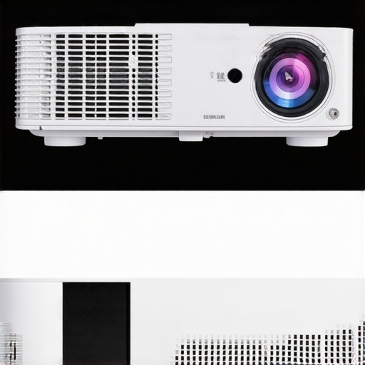 Image comparing ultra short throw projectors with Epson and LG models in a home theater