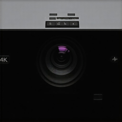 Focus and Zoom Controls on 4K Laser Projector Detail of focus and zoom knobs on a modern 4K laser projector.