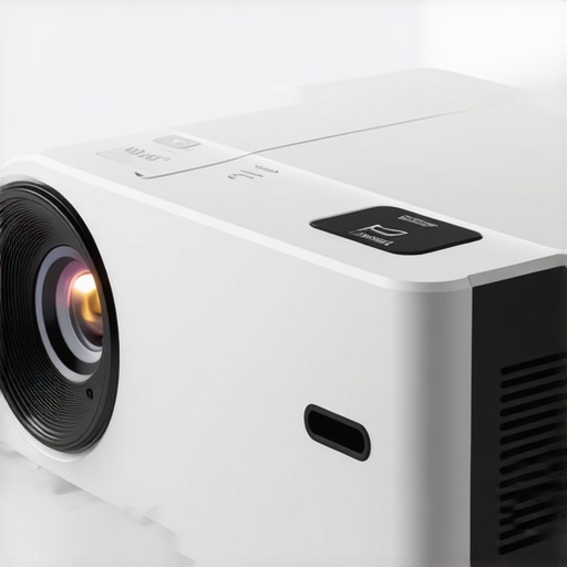 Modern Build Quality of 2024 Laser Projector A detailed close-up of a laser projector highlighting its premium materials and user interface