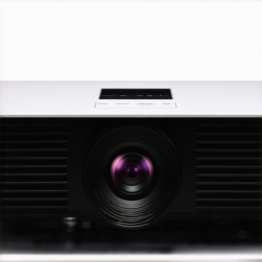 Close-up image of a sophisticated 4K projector highlighting its high-quality materials and modern finish.