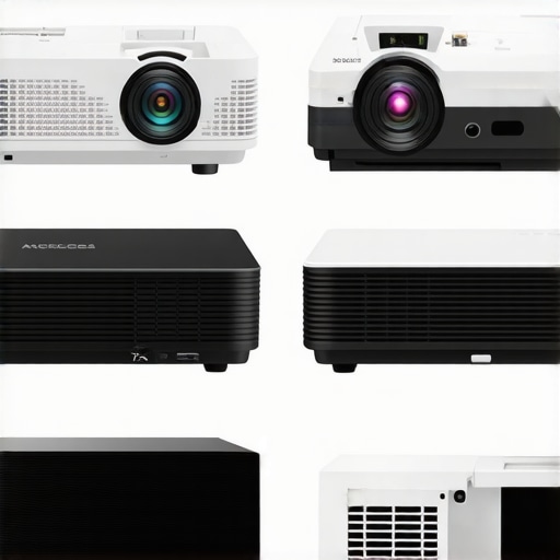 Visual comparison of 4K, laser, ultra short throw, and portable projectors highlighting their design and features.