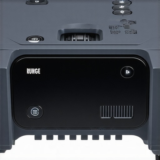 Rugged portable projector with weatherproof casing and outdoor-ready design.