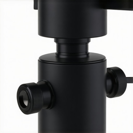 Detail view of sensors and motors in an auto-leveling projector mount