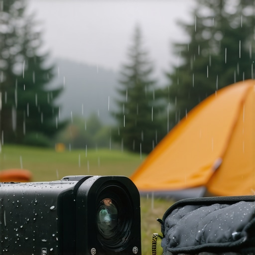 Outdoor Rugged Portable Projector Portable projector with waterproof design in outdoor camping scene