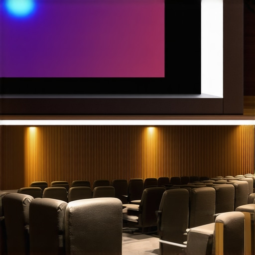 Image comparing compact portable 4K laser projector to traditional home theater system.