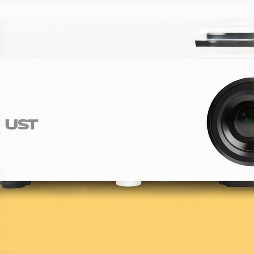 High-quality ultra-short throw projector showing durable materials and design
