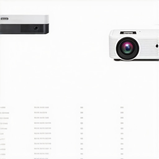 Comparison chart illustrating features and prices of portable and laser projectors versus competitors.