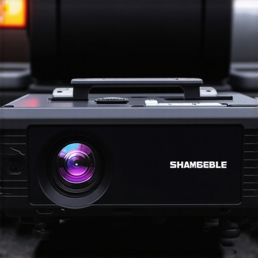 Rugged outdoor projector showing resilience against weather conditions.