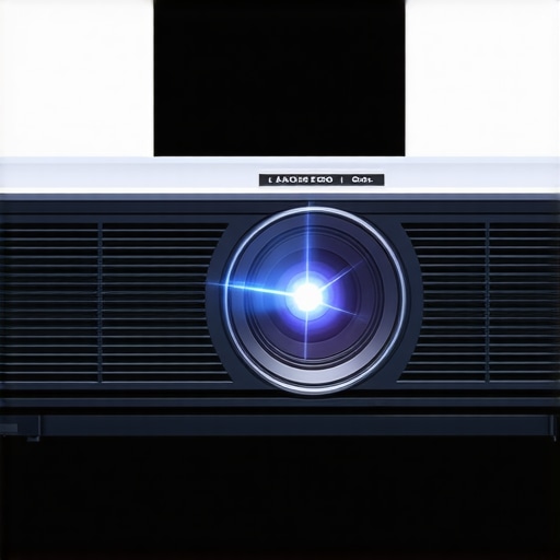 Close-up of a sleek, modern laser projector highlighting its build quality.