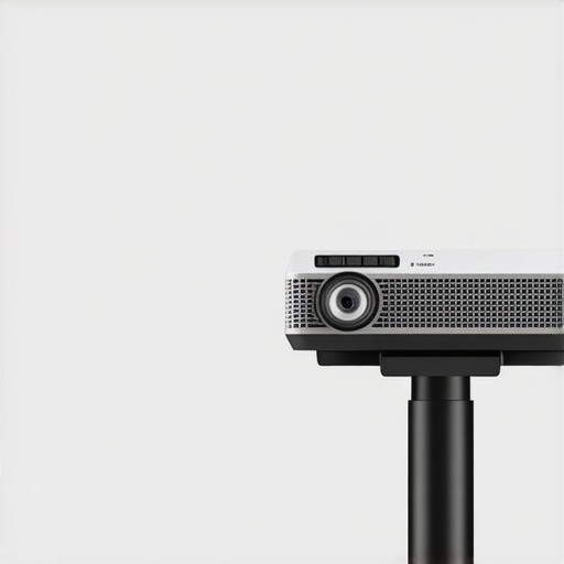 Sleek ultra short-throw projector with adjustable stand and minimalistic design