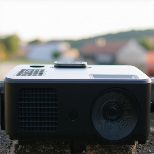 Durable portable projector with rugged exterior suitable for outdoor use