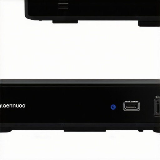 A sleek black laser projector with adjustable feet and multiple connectivity ports.
