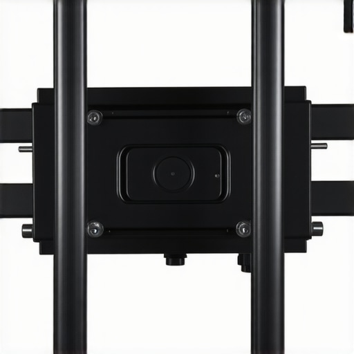 Close-up of a heavy-duty projector mount with adjustable joints and durable material.