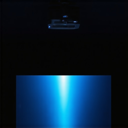 Easy Laser Projector Installation Ceiling-mounted laser projector in a home theater setup, emphasizing its compact design and user-friendly setup