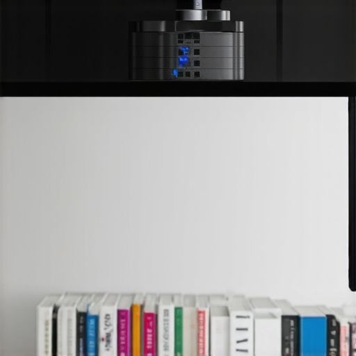 A high-quality laser projector with sturdy build and sleek design installed in a living room