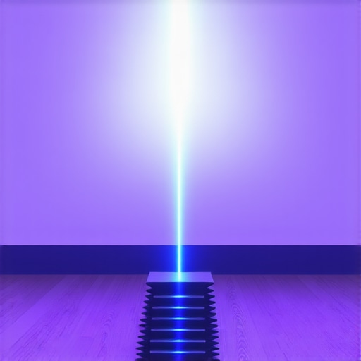 Laser Projector in Living Room Sleek laser projector projecting a vivid image in a contemporary home theater