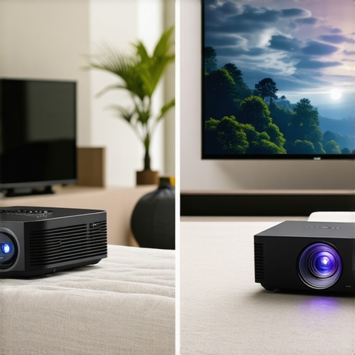 Laser vs. 4K Projectors Comparison of laser and 4K projectors highlighting differences in brightness and size.