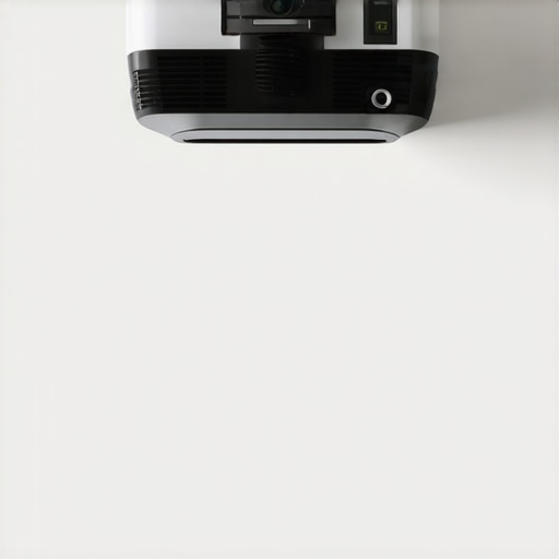 Optimal Projector Mounting on Smooth Drywall A projector securely mounted on a smooth drywall surface with an adjustable bracket for stable projection