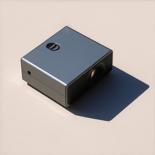 Projector displaying bright image outdoors during daytime