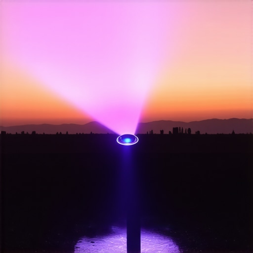 Outdoor laser projector performance Laser projector operating outdoors during sunset showcasing brightness and heat management