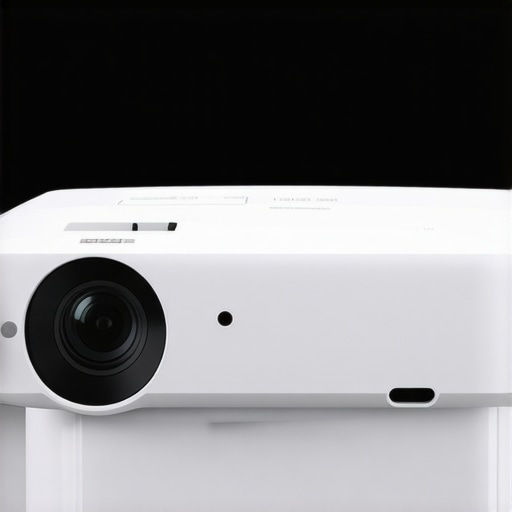 Premium 4K Home Theater Projector Close-up of a sleek 4K home theater projector