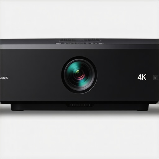 Detailed image of a high-end 4K laser projector showcasing build quality and design features.