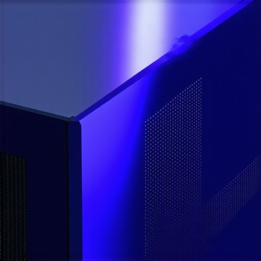 A high-end laser projector with a sleek metallic housing and control buttons.