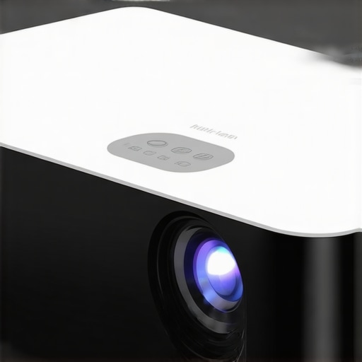 A close-up view of a stylish, metal-finished Wi-Fi 7 projector emphasizing quality build