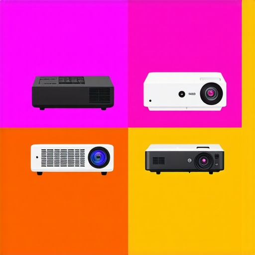 Projection Technology Comparison Chart Chart comparing features of laser projectors, portable projectors, UST, and 4K projectors
