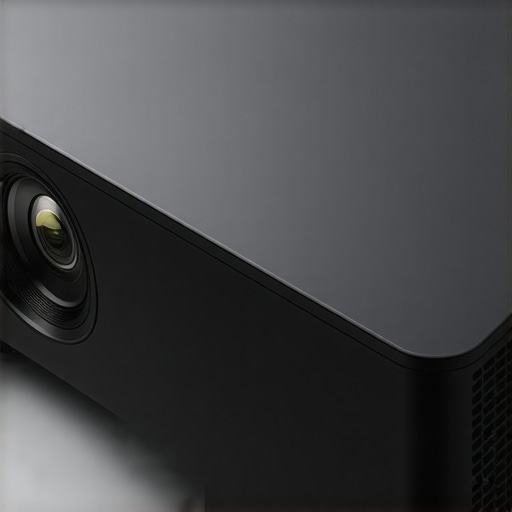 Projector Build Quality Close-up image of a laser projector's sturdy plastic housing showcasing durability.