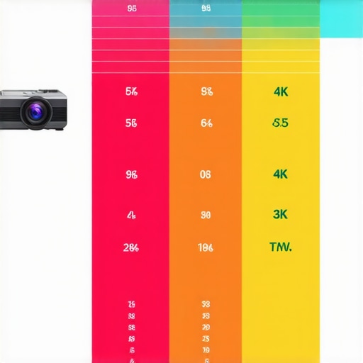 A comparison chart featuring various types of projectors including laser, portable, UST, and 4K home theater models.