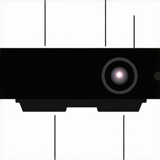 Technical illustration of ultra-short-throw projector with labels on adjustment features.