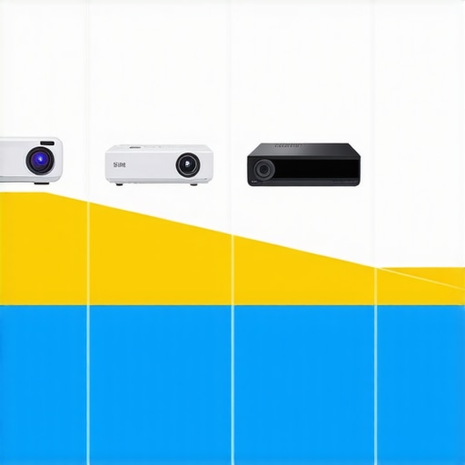 Projector and TV Comparison Chart Illustrative comparison chart of different projector types and traditional TVs showing features and value.
