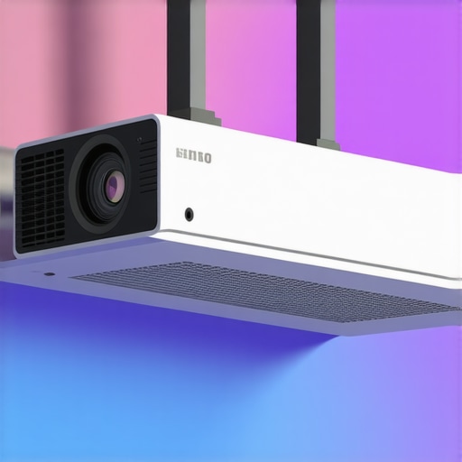 Smart Projector Hide System Diagram showing a modern motorized projector concealment with smart features