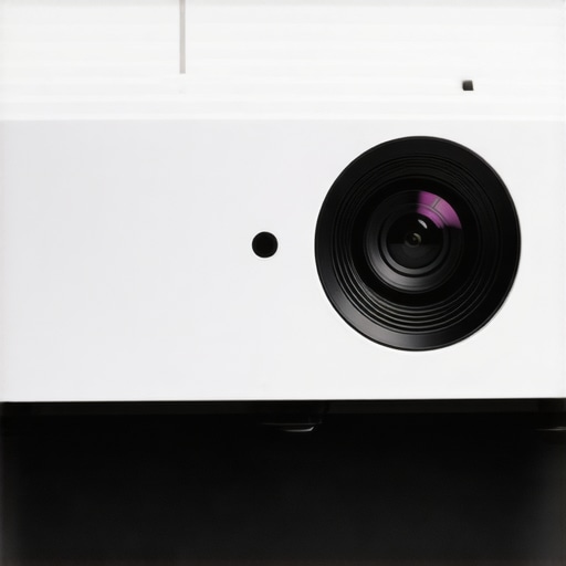 Detailed view of a projector's lens and control interface, emphasizing build quality and adjustability.
