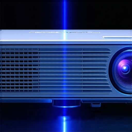 Laser projector displaying a vivid scene in a dimly lit room during extended use
