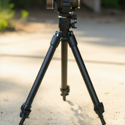 Durable Aluminum Tripod Legs Close-up of aluminum tripod legs with non-slip coating for outdoor projection.