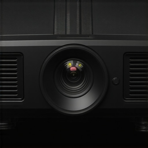 Durable Build of Rugged Projector Close-up of rugged portable projector showing textured rubber surface and shock-resistant design.