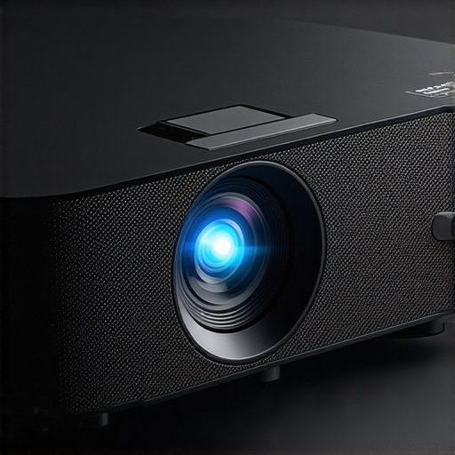 High-Quality UST Projector Close-up view of a premium ultra short throw projector highlighting its sleek design and adjustable lens.