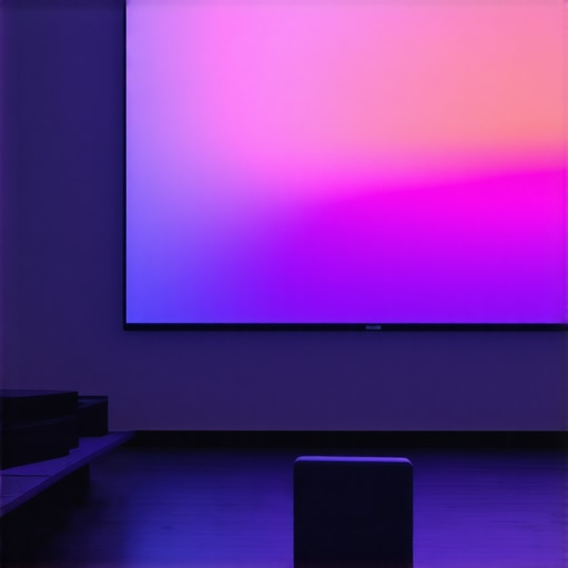 High-end 4K Laser Projector Display Close-up of a 4K laser projector projecting a vivid image onto a wall in a dark room