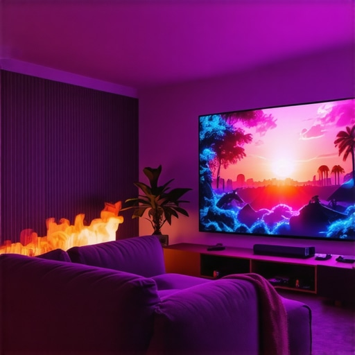 A laser projector casting bright, sharp images in a dim room.