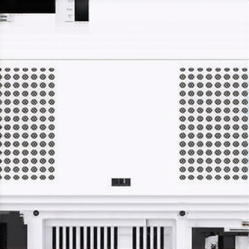 Laser projector cooling system Detailed image showing the cooling vents of a laser projector.