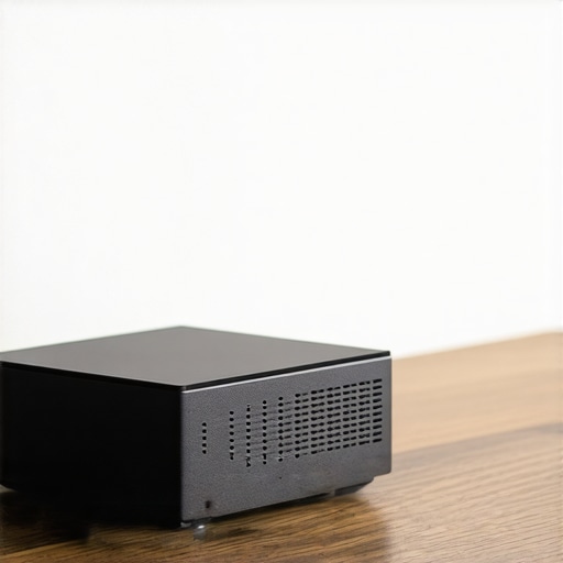 Portable Smart Projector Design A contemporary portable projector projecting a colorful image onto a wall, showing its compact build and user-friendly interface.