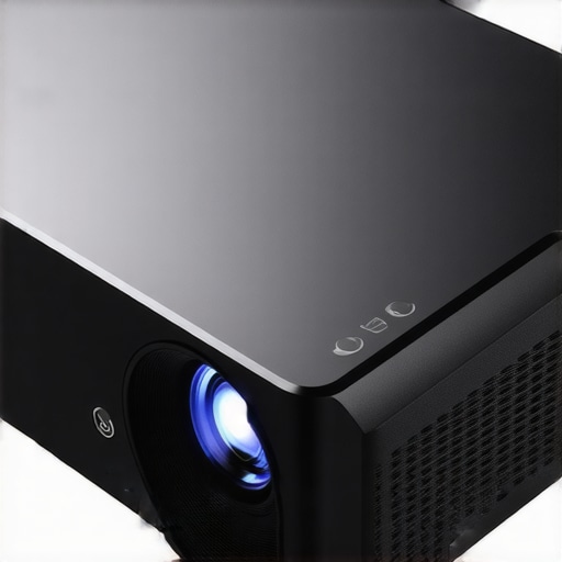 Premium Laser Projector Build Close-up of a modern laser projector highlighting its sturdy construction and elegant finish.