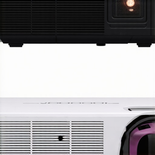 Visual comparison between high-end and budget projectors highlighting key differences in design and features.